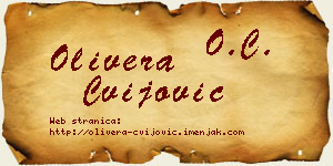 Olivera Cvijović vizit kartica